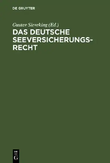Cover of Das deutsche Seeversicherungsrecht