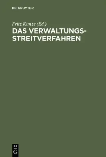 Cover of Das Verwaltungsstreitverfahren