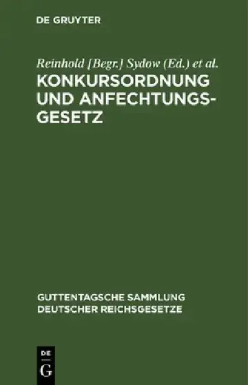 Cover of Konkursordnung Und Anfechtungsgesetz