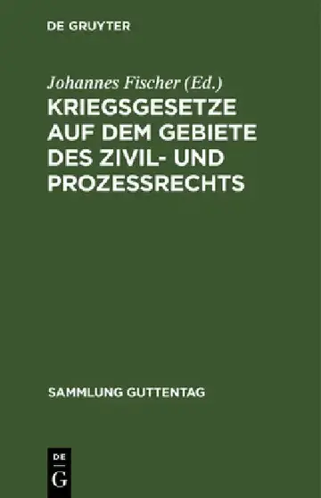 Cover of Kriegsgesetze Auf Dem Gebiete Des Zivil- Und Prozeßrechts