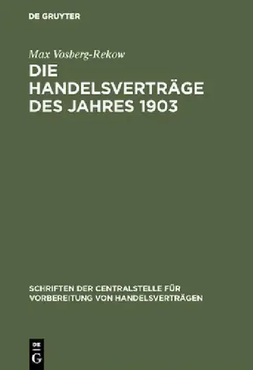 Cover of Die Handelsverträge des Jahres 1903
