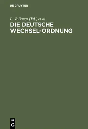 Cover of Die Deutsche Wechsel-Ordnung