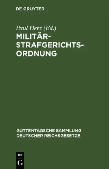 Cover of Militärstrafgerichtsordnung