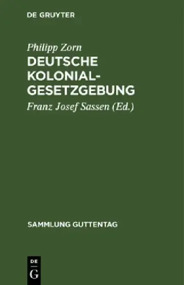 Cover of Deutsche Kolonialgesetzgebung