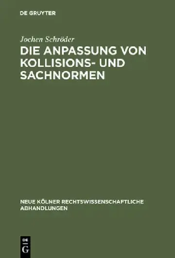 Cover of Die Anpassung von Kollisions- und Sachnormen