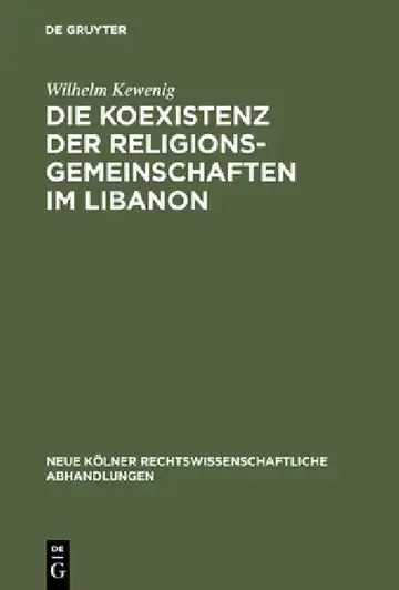 Cover of Die Koexistenz der Religionsgemeinschaften im Libanon