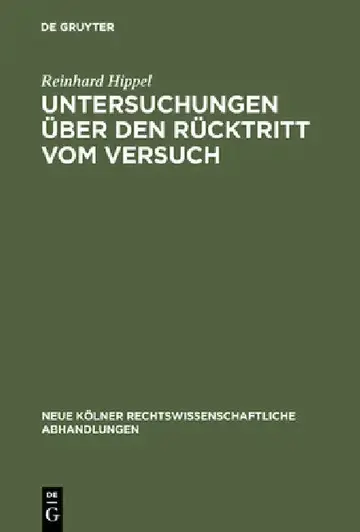 Cover of Untersuchungen über den Rücktritt vom Versuch