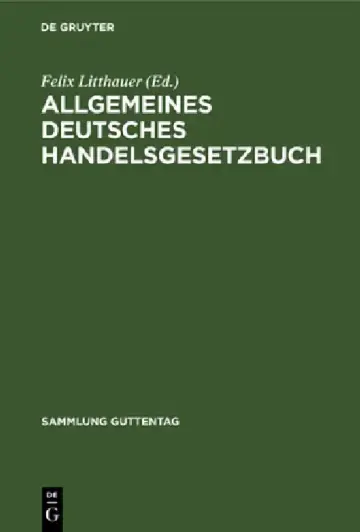 Cover of Allgemeines deutsches Handelsgesetzbuch