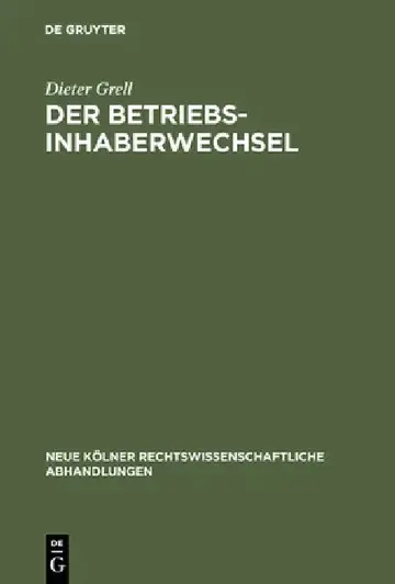Cover of Der Betriebsinhaberwechsel