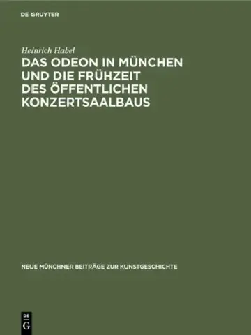 Cover of Das Odeon in München Und Die Frühzeit Des Öffentlichen Konzertsaalbaus
