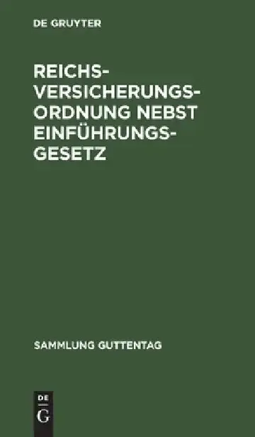 Cover of Reichsversicherungsordnung Nebst Einführungsgesetz