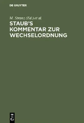 Cover of Staub's Kommentar Zur Wechselordnung