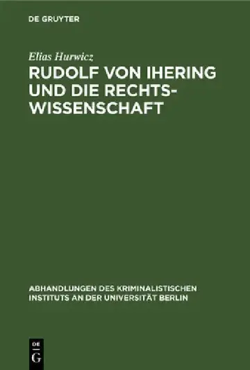 Cover of Rudolf Von Ihering Und Die Rechtswissenschaft