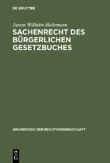 Cover of Sachenrecht des Bürgerlichen Gesetzbuches