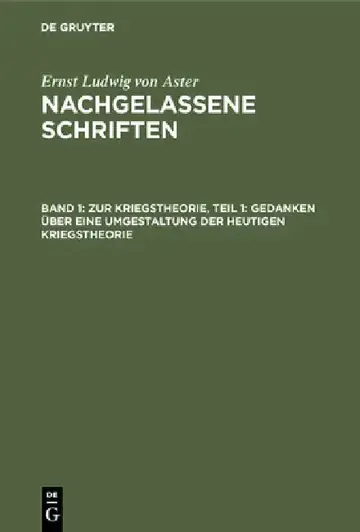 Cover of Zur Kriegstheorie, Teil 1