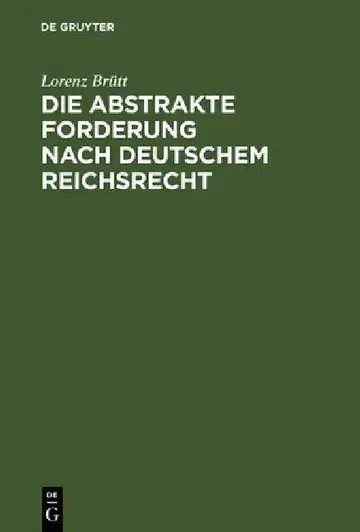 Cover of Die abstrakte Forderung nach deutschem Reichsrecht