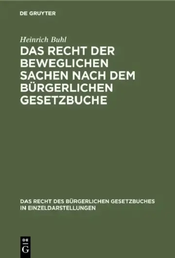 Cover of Das Recht Der Beweglichen Sachen Nach Dem Bürgerlichen Gesetzbuche
