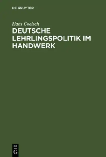 Cover of Deutsche Lehrlingspolitik im Handwerk