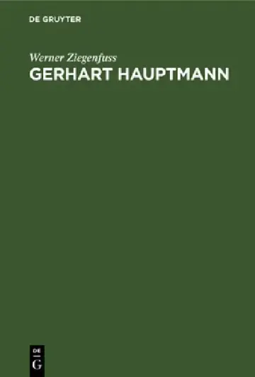 Cover of Gerhart Hauptmann