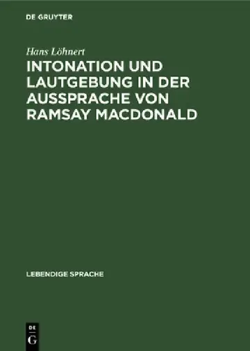 Cover of Intonation Und Lautgebung in Der Aussprache Von Ramsay MacDonald