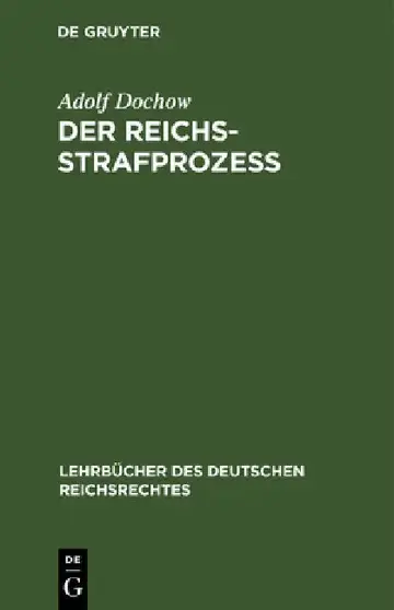 Cover of Der Reichs-Strafprozeß