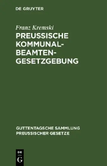 Cover of Preussische Kommunalbeamtengesetzgebung