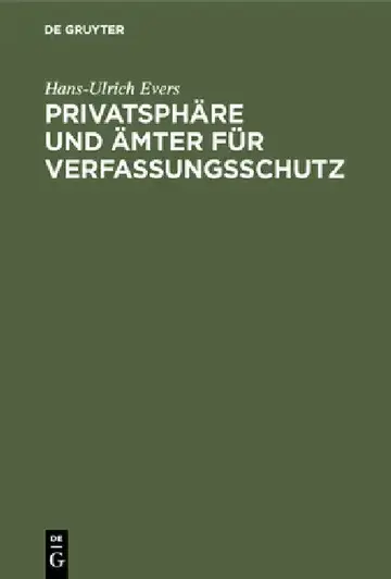 Cover of Privatsphäre und Ämter für Verfassungsschutz