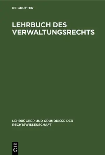 Cover of Lehrbuch Des Verwaltungsrechts