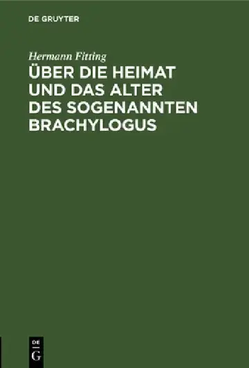 Cover of Über Die Heimat Und Das Alter Des Sogenannten Brachylogus