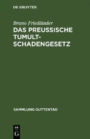 Cover of Das preussische Tumultschadengesetz