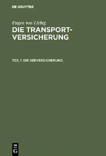 Cover of Die Seeversicherung.