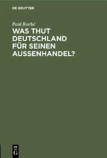 Cover of Was thut Deutschland für seinen Aussenhandel?