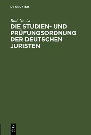 Cover of Die Studien- Und Prüfungsordnung Der Deutschen Juristen