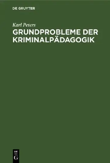 Cover of Grundprobleme der Kriminalpädagogik