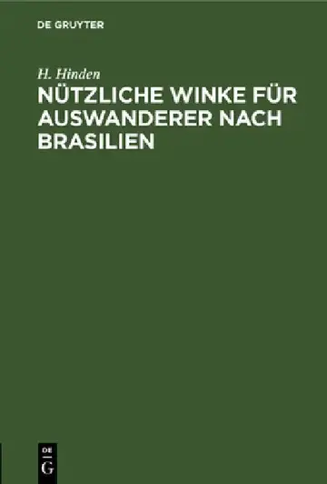 Cover of Nützliche Winke Für Auswanderer Nach Brasilien