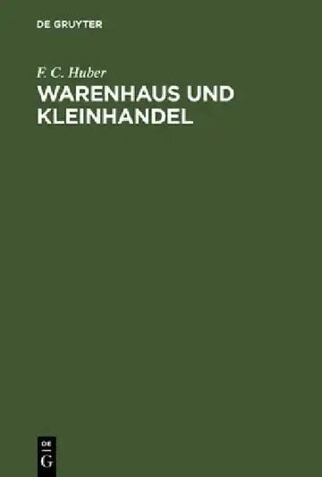Cover of Warenhaus und Kleinhandel