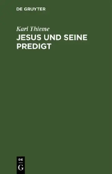 Cover of Jesus Und Seine Predigt