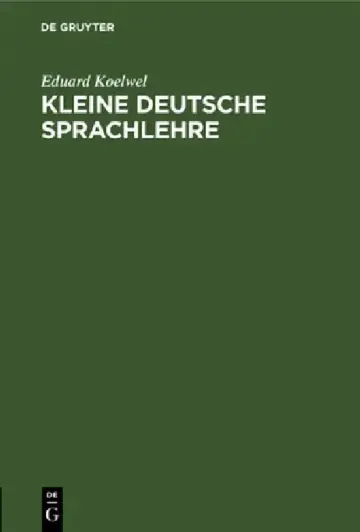 Cover of Kleine Deutsche Sprachlehre