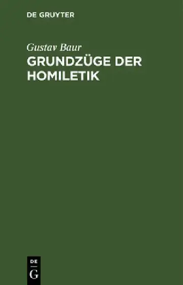 Cover of Grundzüge Der Homiletik
