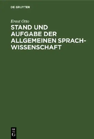 Cover of Stand und Aufgabe der allgemeinen Sprachwissenschaft