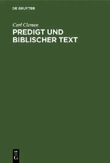 Cover of Predigt Und Biblischer Text