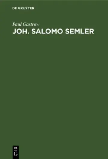 Cover of Joh. Salomo Semler