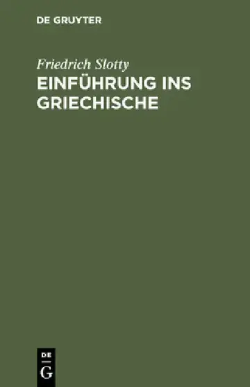 Cover of Einführung ins Griechische