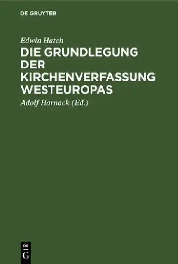 Cover of Die Grundlegung Der Kirchenverfassung Westeuropas