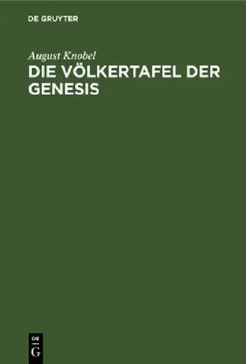 Cover of Die Völkertafel Der Genesis