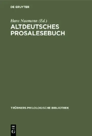 Cover of Altdeutsches Prosalesebuch