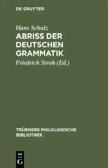 Cover of Abriss Der Deutschen Grammatik