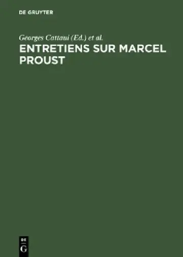 Cover of Entretiens sur Marcel Proust