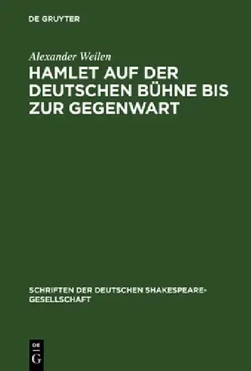 Cover of Hamlet Auf Der Deutschen Bühne Bis Zur Gegenwart