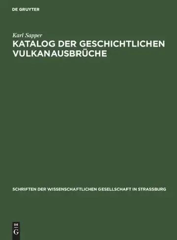Cover of Katalog Der Geschichtlichen Vulkanausbrüche